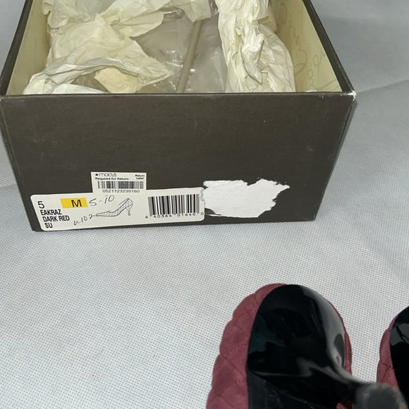 Enzo Angiolini burgundy maroon leather/suede quilted upper heel size 5 - Picture 5 of 5